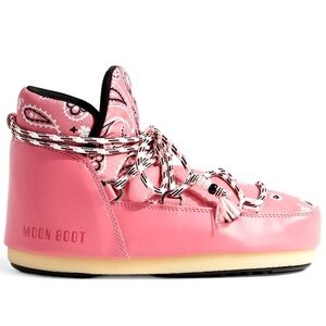 NWT Alanui x Moon Boot Pink Bandana Full Moon Low Pink Pumps Boots moonboots